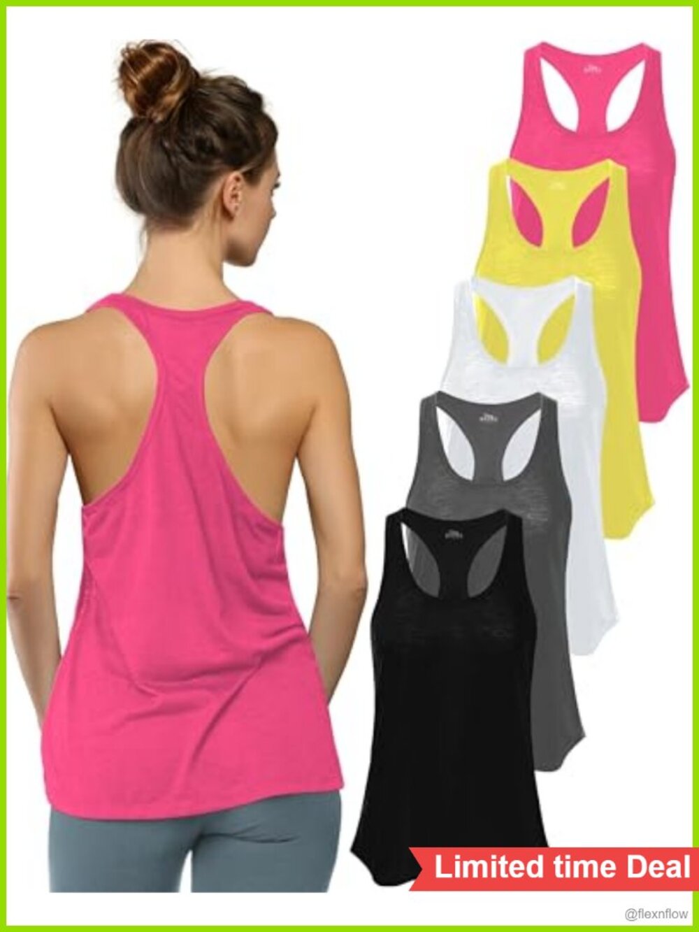Flowy Burnout Slub Racerback Tank Top Active Workout Top